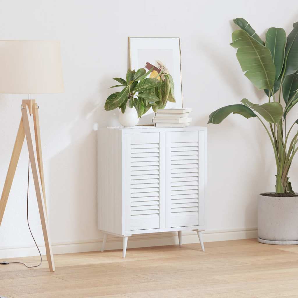 Kastdeuren louvredesign 2 st 61,5x29,5 cm wit