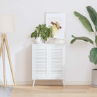 Kastdeuren louvredesign 2 st 61,5x29,5 cm wit massief grenenhout