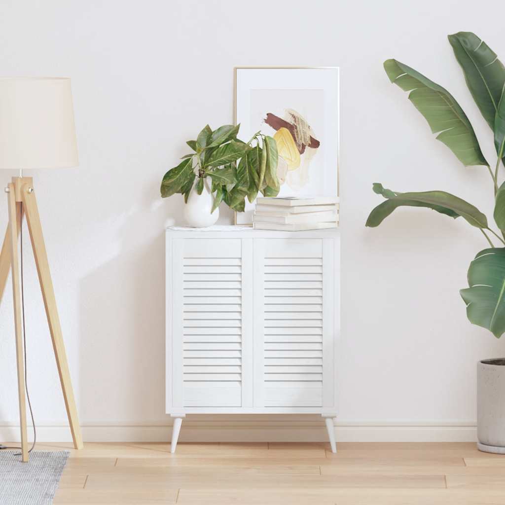 Kastdeuren louvredesign 2 st 61,5x29,5 cm wit