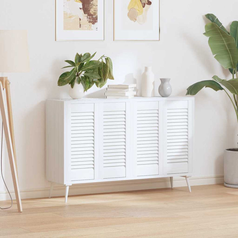 Kastdeuren louvredesign 4 st 61,5x29,5 cm wit