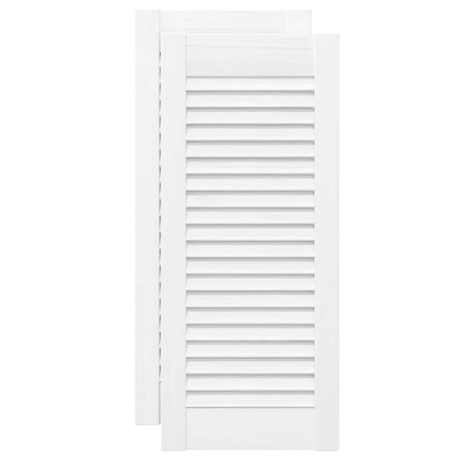 Kastdeuren louvre design 2 st 69x29,5 cm wit
