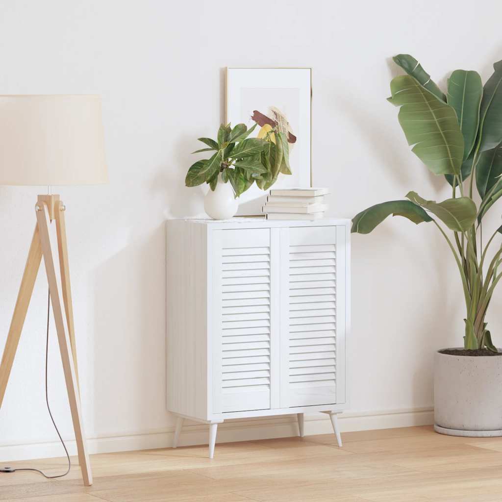 Kastdeuren louvre design 2 st 69x29,5 cm wit