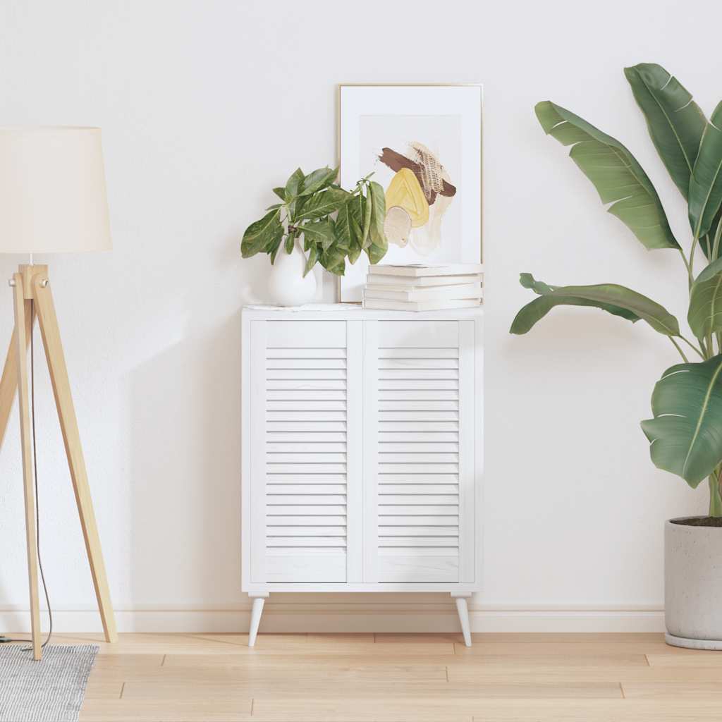 Kastdeuren louvre design 2 st 69x29,5 cm wit