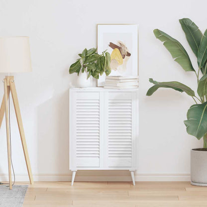 Kastdeuren louvre design 2 st 69x29,5 cm wit