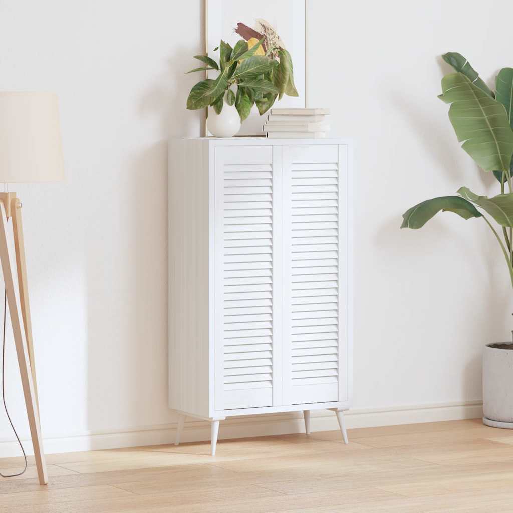 Kastdeuren louvredesign 2 st 99x29,5 cm wit