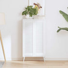 Kastdeuren louvredesign 2 st 99x29,5 cm massief grenenhout wit