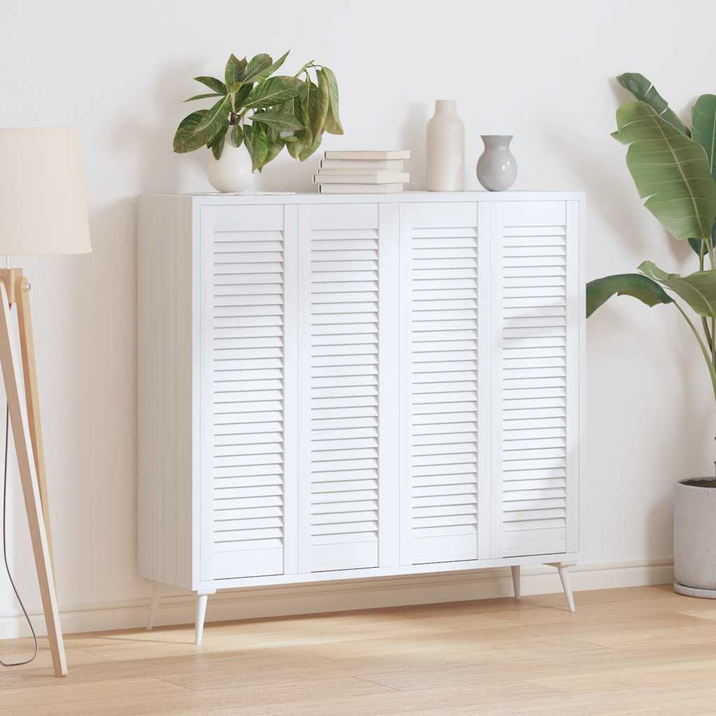 Kastdeuren louvredesign 4 st 99x29,5 cm wit