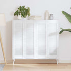 Kastdeuren louvredesign 4 st 99x29,5 cm massief grenenhout wit