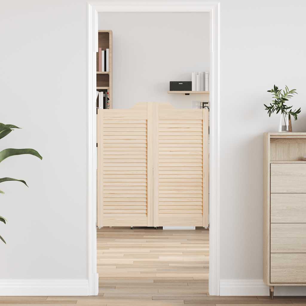 Draaideuren louvre design 2-Paar 90x80 cm massief grenenhout