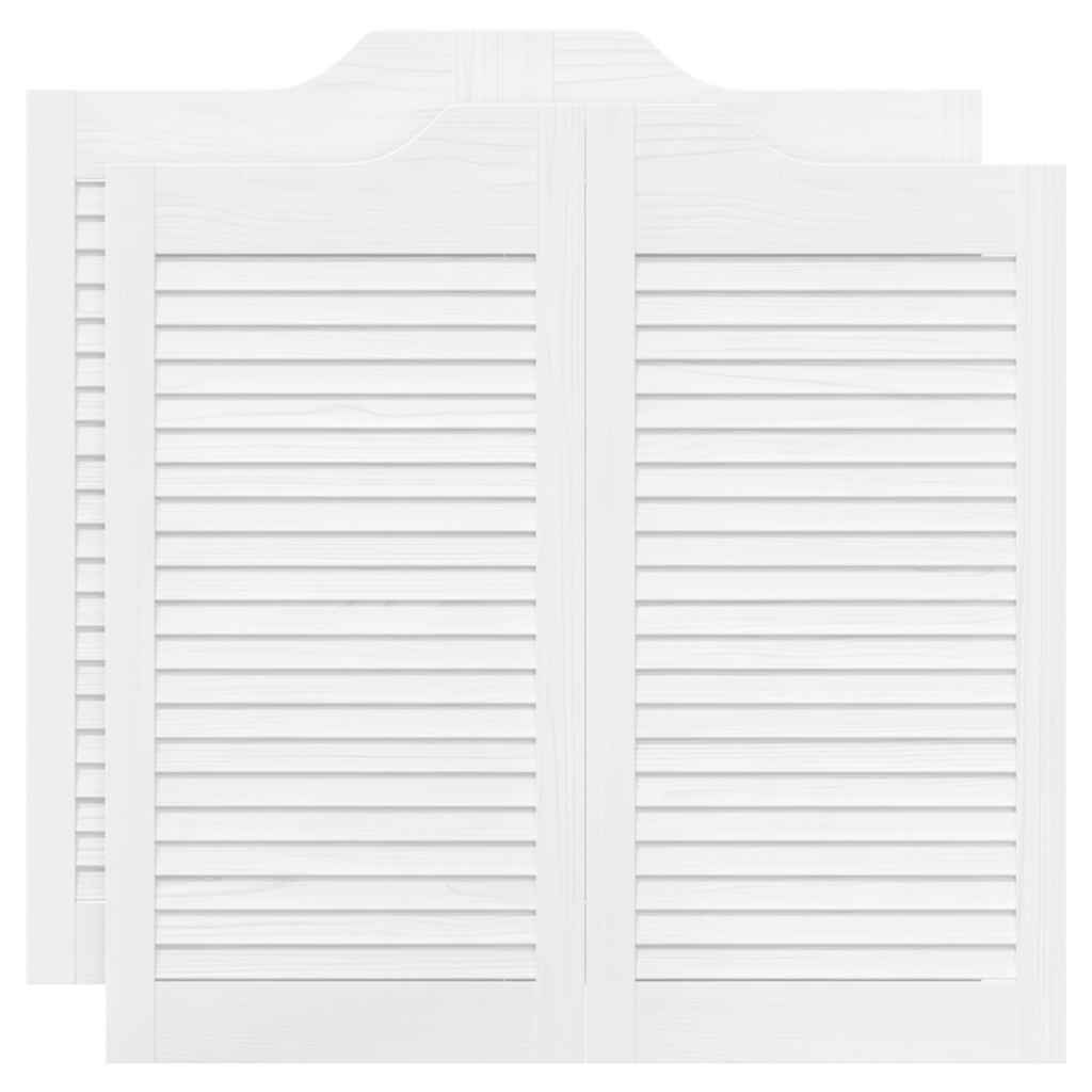 Draaideuren louvre design 2 paar 90x80 cm wit