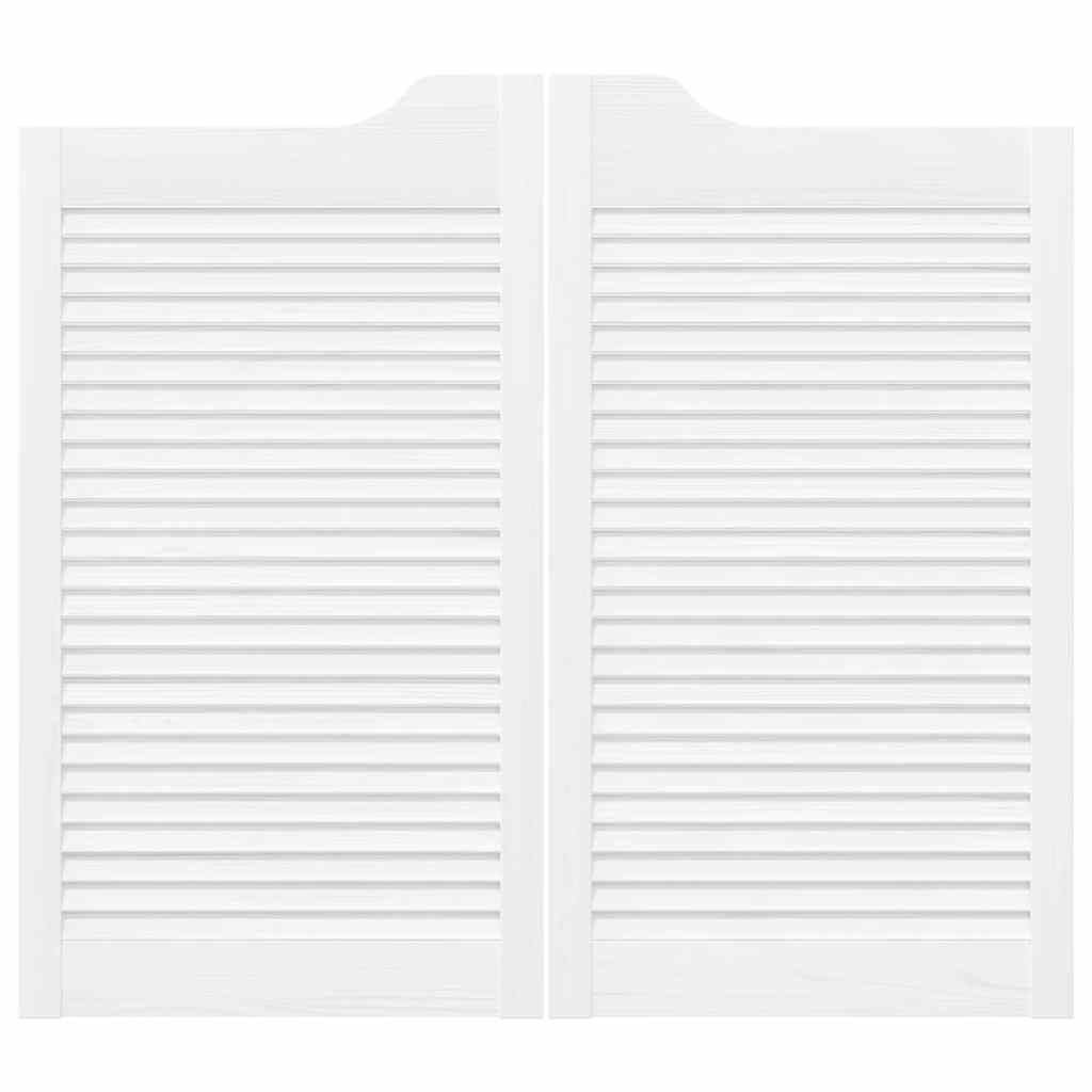 Draaideuren lamellendesign 1-paar 90x100 cm wit