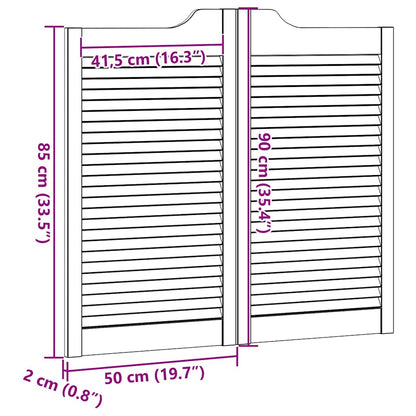 Draaideuren lamellendesign 1-paar 90x100 cm wit