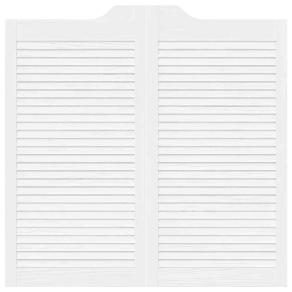 Draaideuren louvre design 1-paar 100x100 cm wit