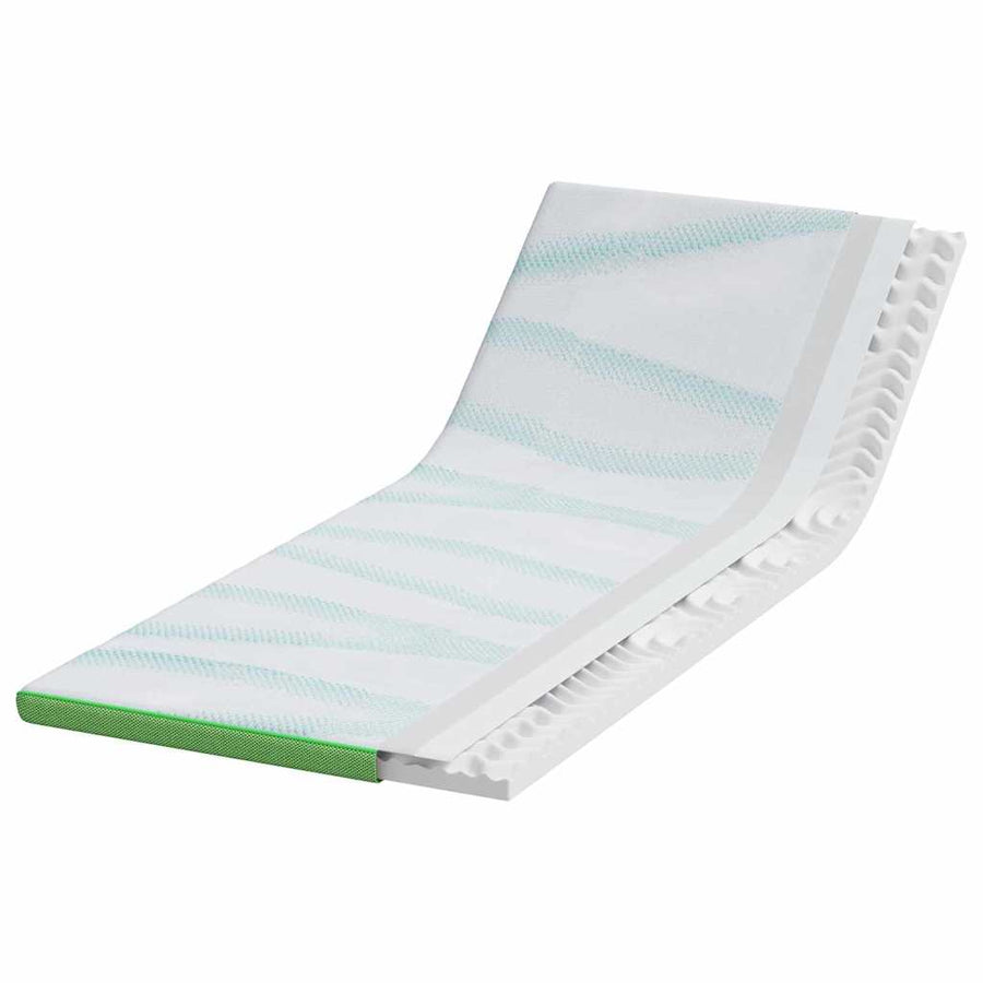 matrastopper Wit en Groen 70 x 200 cm Jacquard Stof