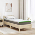 Matrastopper 70 x 200 cm wit groen jacquard