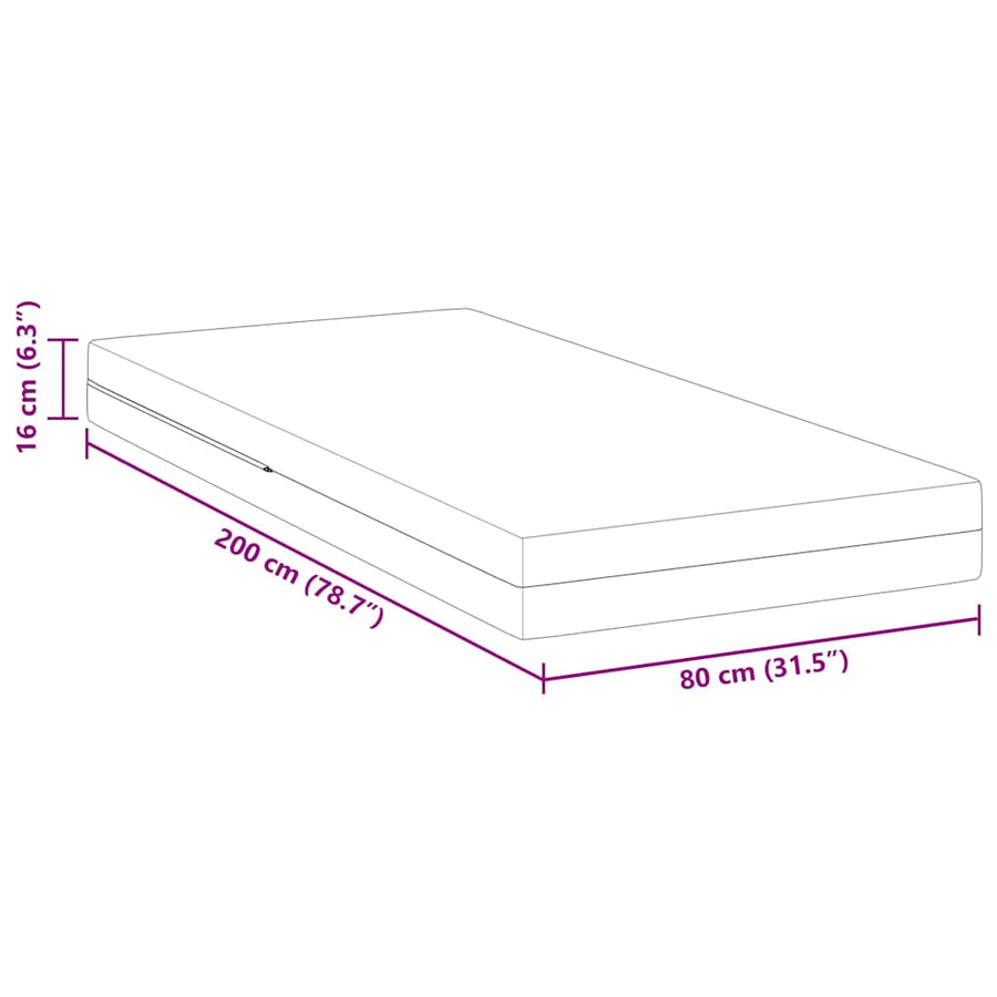 Matrassen Wit 80 x 200 cm 100% polyester jacquard stof