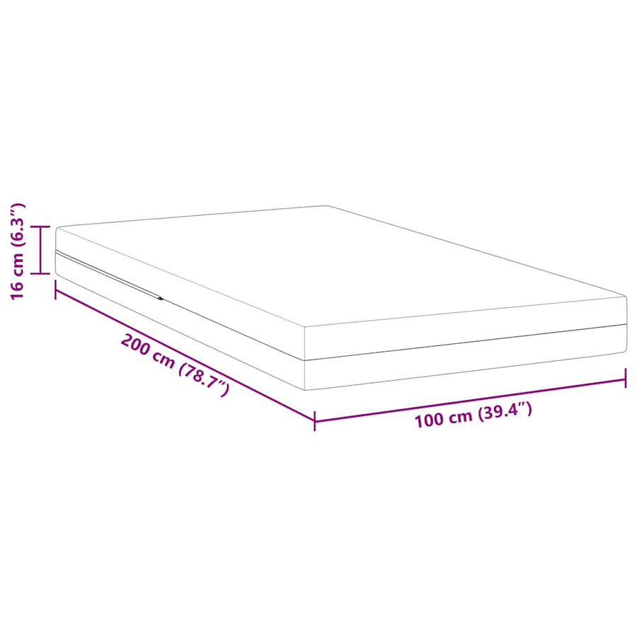 Matrassen Wit 100 x 200 cm 100% polyester jacquard stof