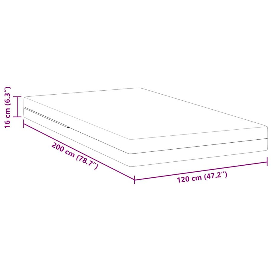 Matrassen Wit 120 x 200 cm 100% polyester jacquard stof