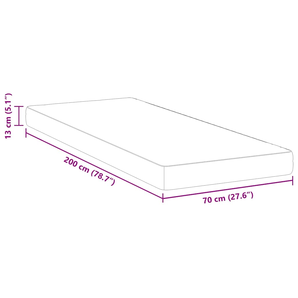 Matrassen Wit 70 x 200 cm 100% polyester stof