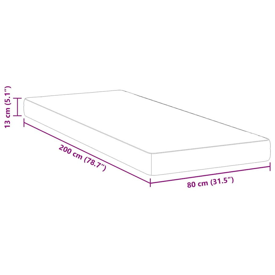 Matrassen Wit 80 x 200 cm 100% polyester stof