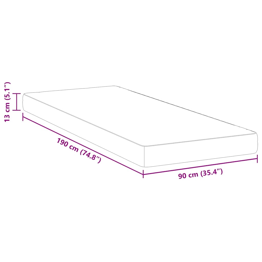 Matrassen Wit 90 x 190 cm 100% polyester stof