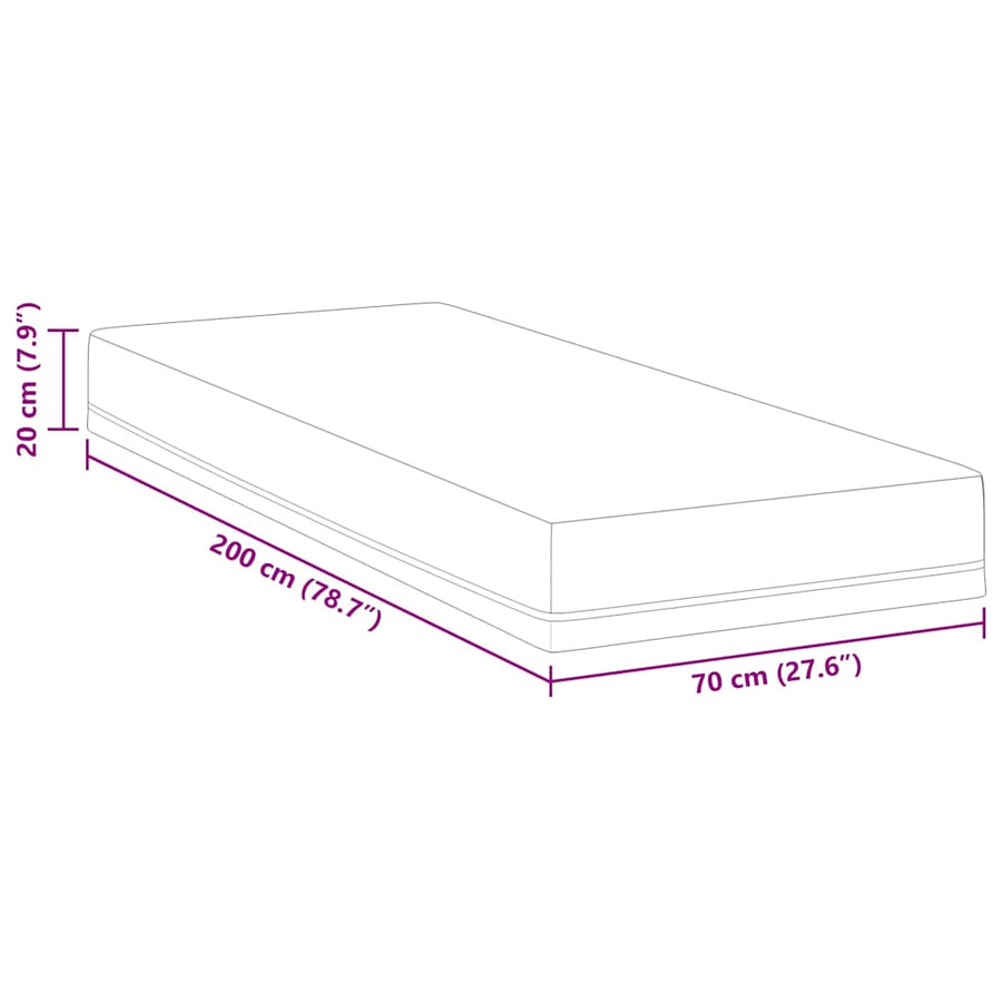 Matras Wit En Blauw 70 X 200 Cm Met Gel Doordrenkt Schuim