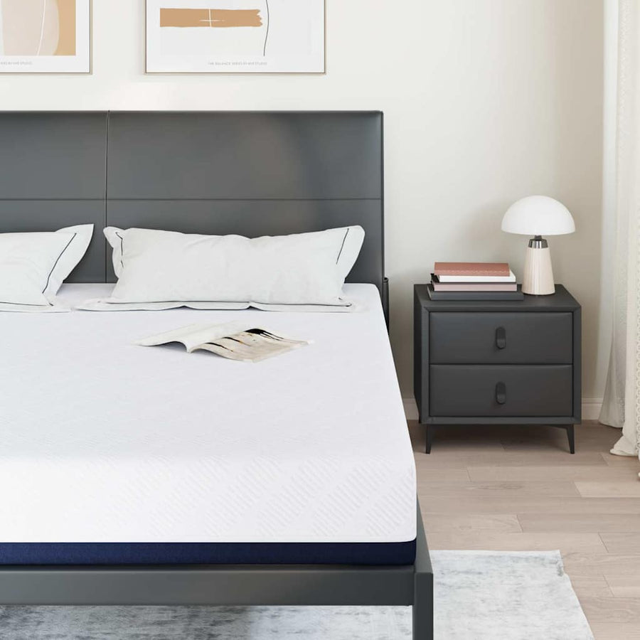 Matrassen Wit, Blauw 200 x 200 cm 100% polyester jacquard stof