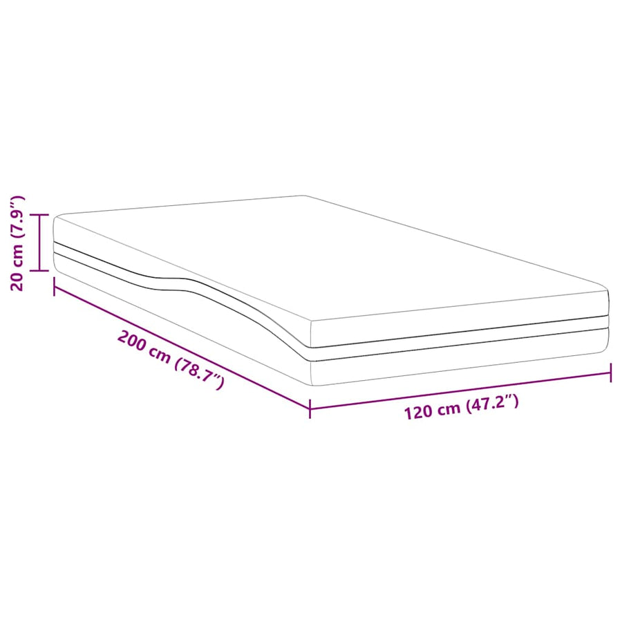 Matras Wit en zwart 120 x 200 cm Jacquard stof