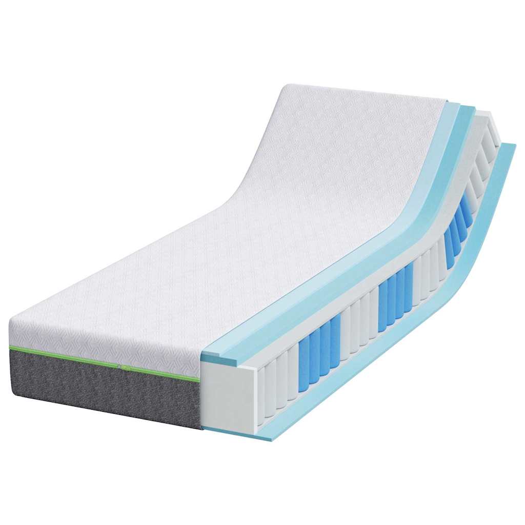Matrassen Wit, Grijs 80 x 200 cm 100% polyester jacquard stof