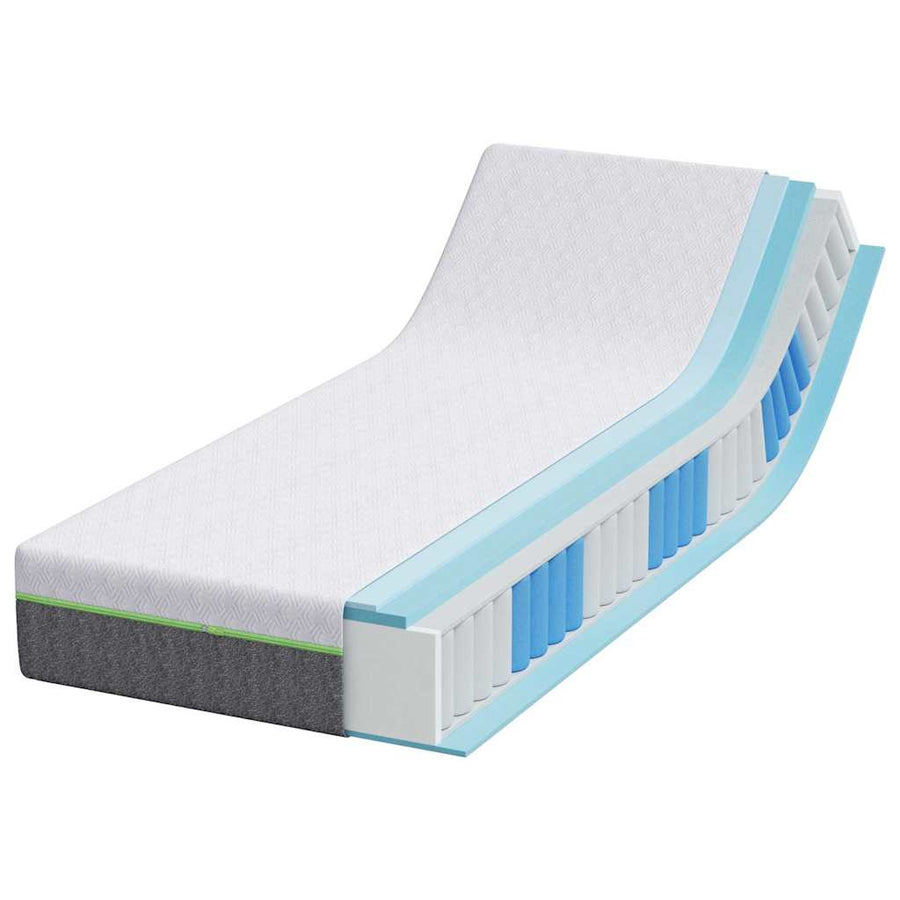 Matrassen Wit, Grijs 80 x 200 cm 100% polyester jacquard stof