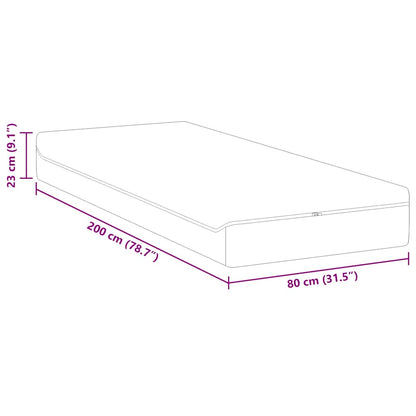 Matrassen Wit, Grijs 80 x 200 cm 100% polyester jacquard stof
