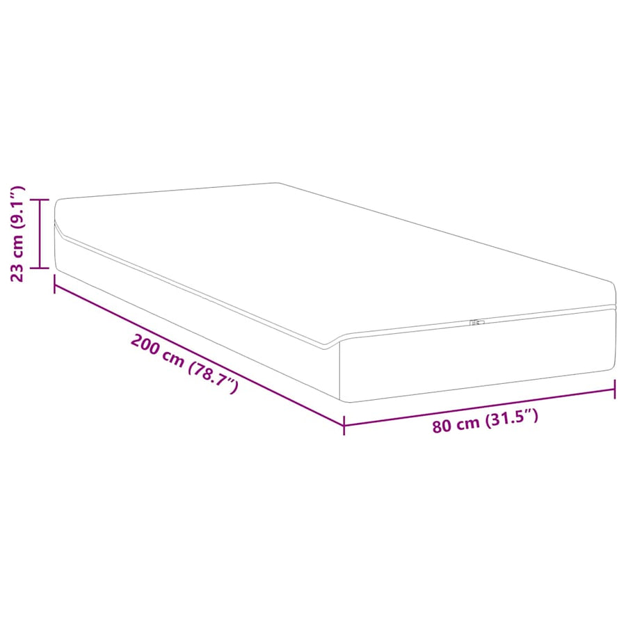 Matrassen Wit, Grijs 80 x 200 cm 100% polyester jacquard stof
