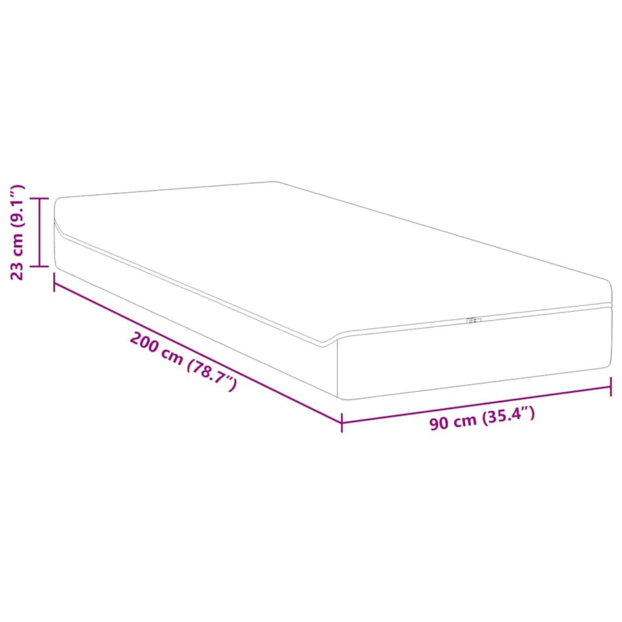 Matrassen Wit, Grijs 90 x 200 cm 100% polyester jacquard stof