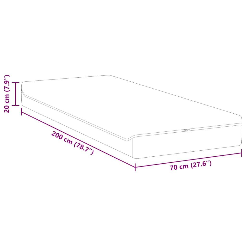 Matrassen Wit, Grijs 70 x 200 cm 100% polyester jacquard stof