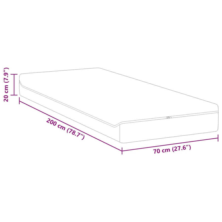 Matrassen Wit, Grijs 70 x 200 cm 100% polyester jacquard stof