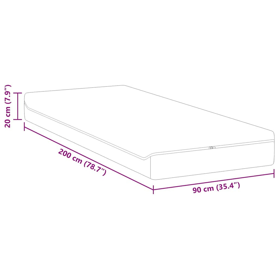 Matrassen Wit, Grijs 90 x 200 cm 100% polyester jacquard stof
