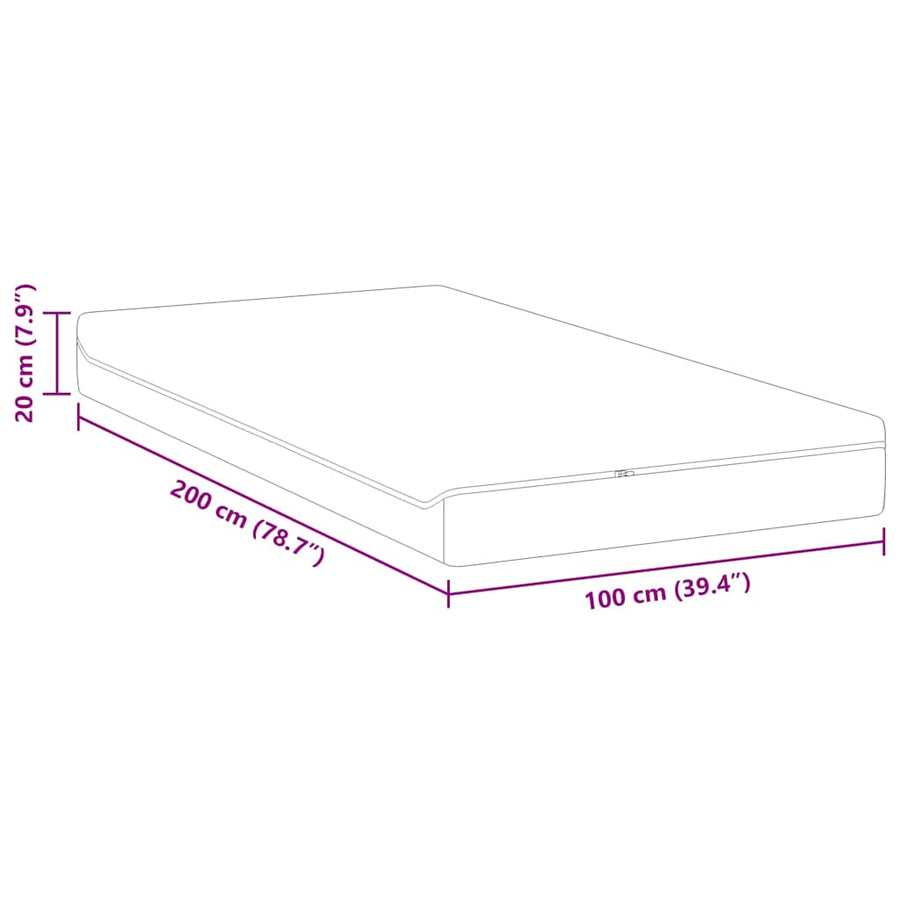 Matrassen Wit, Grijs 100 x 200 cm 100% polyester jacquard stof