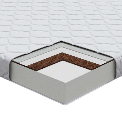 Matras Met Kokoslaag Wit 160 X 80 Cm Pu Schuim