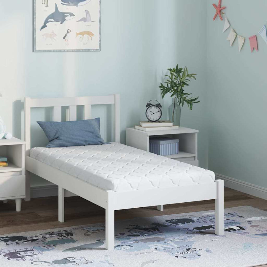 Matras Met Kokoslaag Wit 160 X 80 Cm Pu Schuim