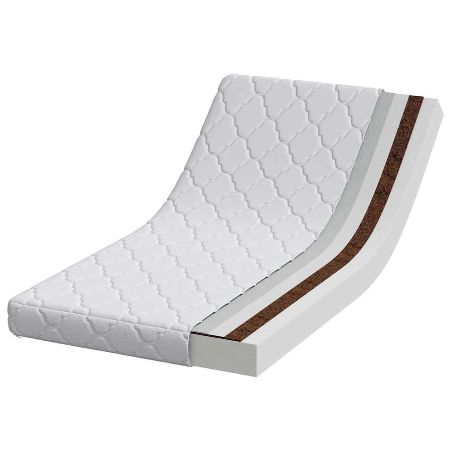 Matras Met Kokoslaag Wit 160 X 80 Cm Pu Schuim