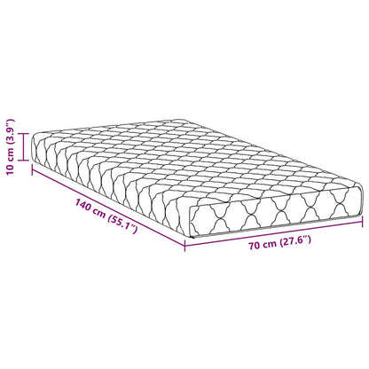 Matras Met Kokoslaag Wit 160 X 80 Cm Pu Schuim