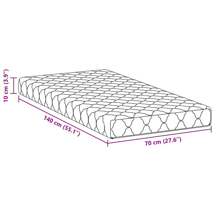 Matras Met Kokoslaag Wit 160 X 80 Cm Pu Schuim