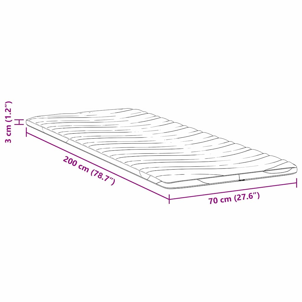 Matraspads Wit 70 x 200 cm Niet-plakkende polyester