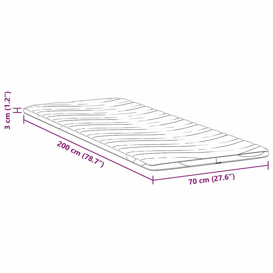 Matraspads Wit 70 x 200 cm Niet-plakkende polyester