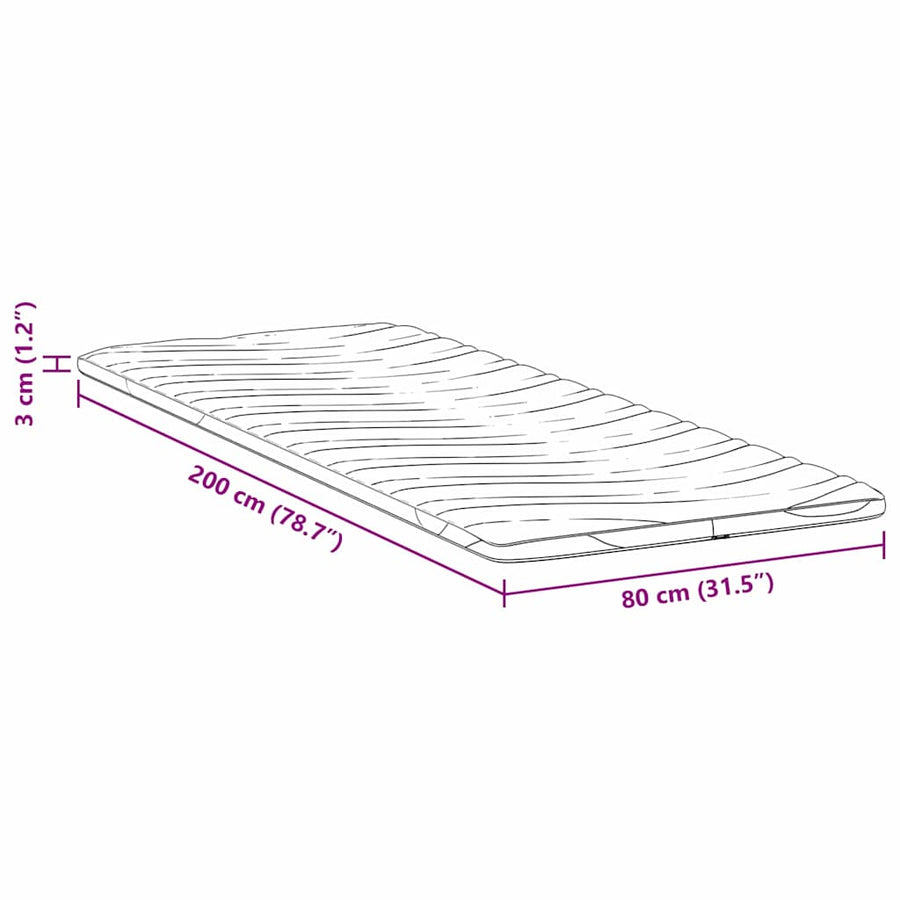 Matraspads Wit 80 x 200 cm Niet-plakkende polyester