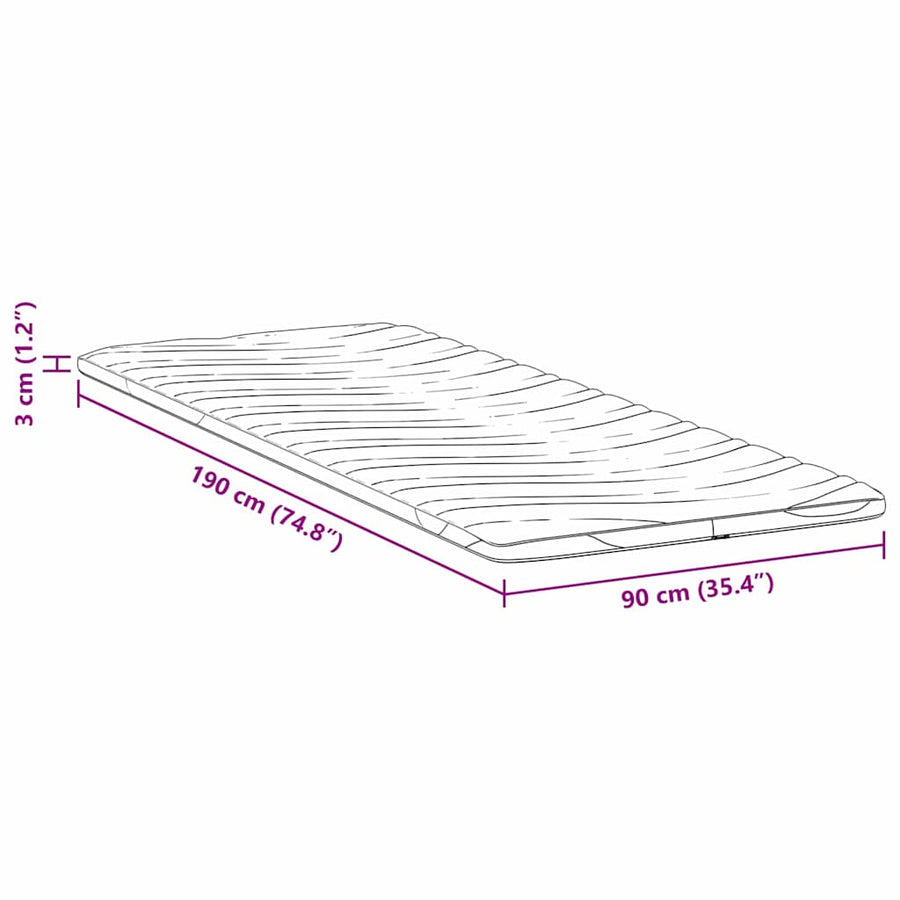 Matraspads Wit 90 x 190 cm Niet-plakkende polyester