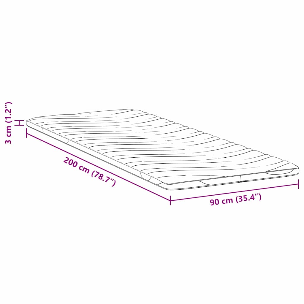 Matraspads Wit 90 x 200 cm Niet-plakkende polyester