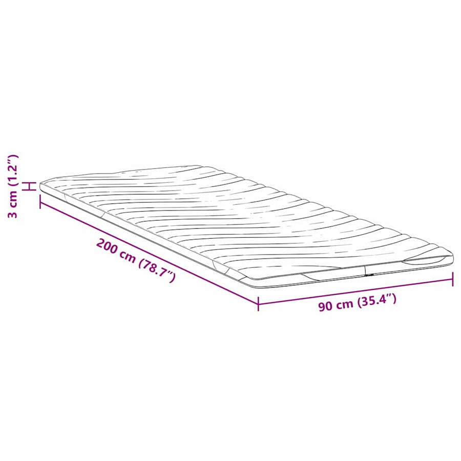 Matraspads Wit 90 x 200 cm Niet-plakkende polyester