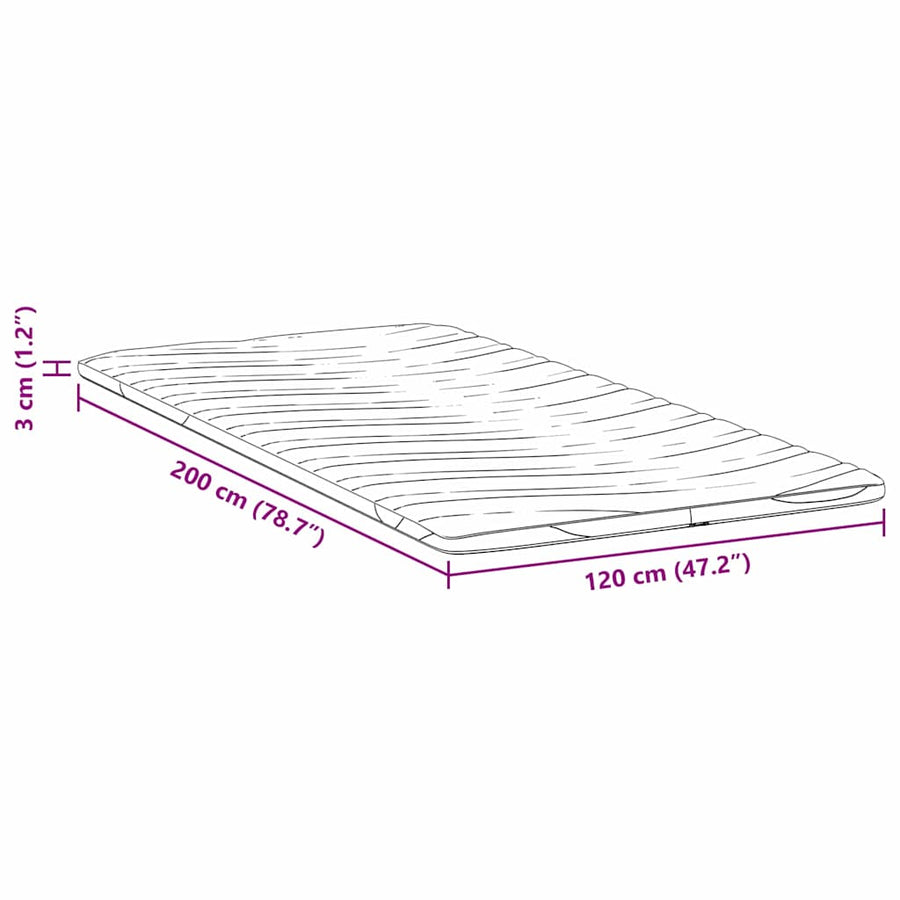 Matraspads Wit 120 x 200 cm Niet-plakkende polyester