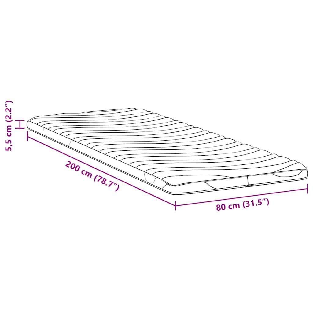 Matraspads Wit 80 x 200 cm Niet-plakkende polyester
